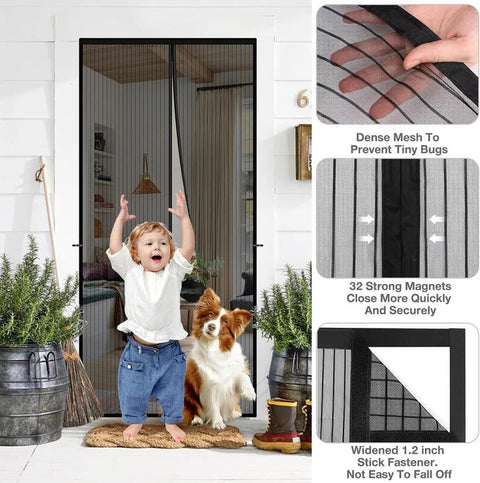 (Free Deliverey) Mosquito Door And Window Net Mesh Screen – Magnetic Hands Free Closer