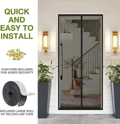 (Free Deliverey) Mosquito Door And Window Net Mesh Screen – Magnetic Hands Free Closer